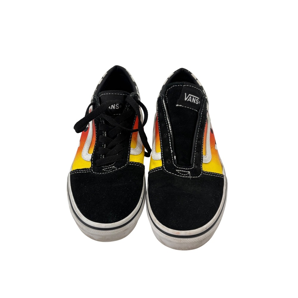 Vans Ward Youth 5.0 Flame Checkerboard Black Suede Skate Shoes